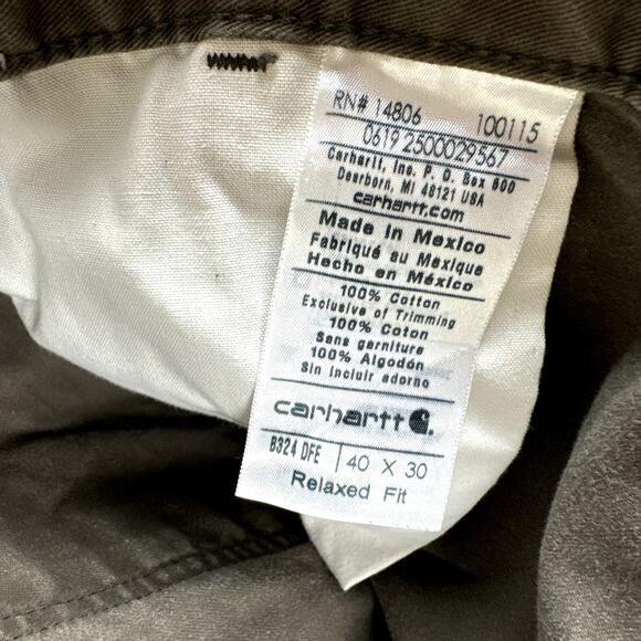 Carhartt Mens Cargo Relaxed Pants 40x30 Green - Picture 4 of 9
